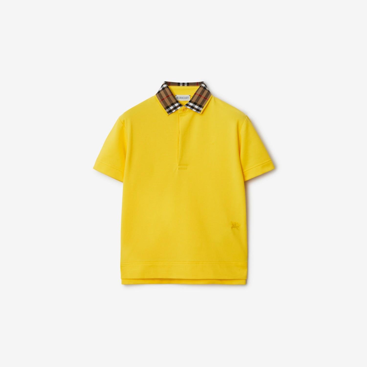 Check Collar Cotton Polo Shirt by BURBERRY
