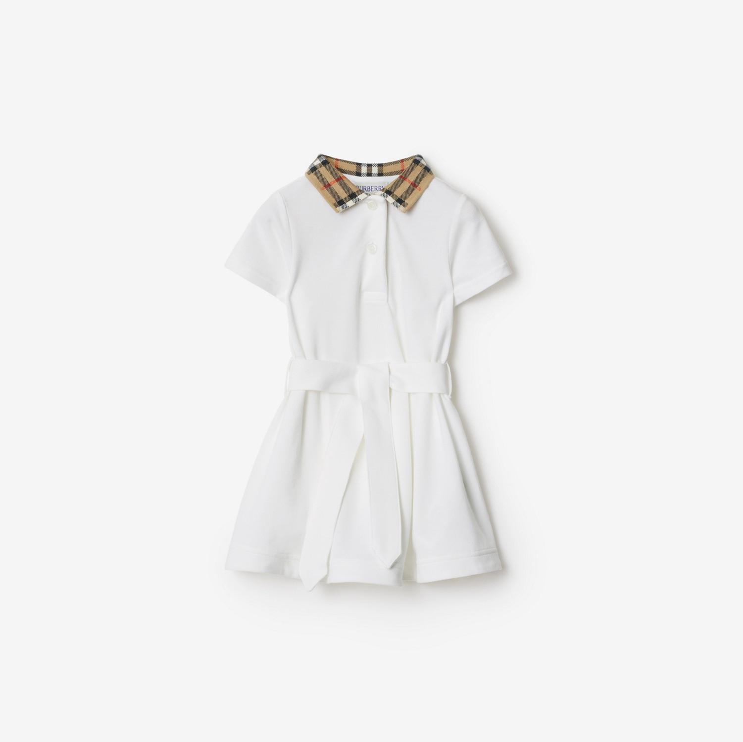 Check Collar Cotton Polo Shirt Dress by BURBERRY
