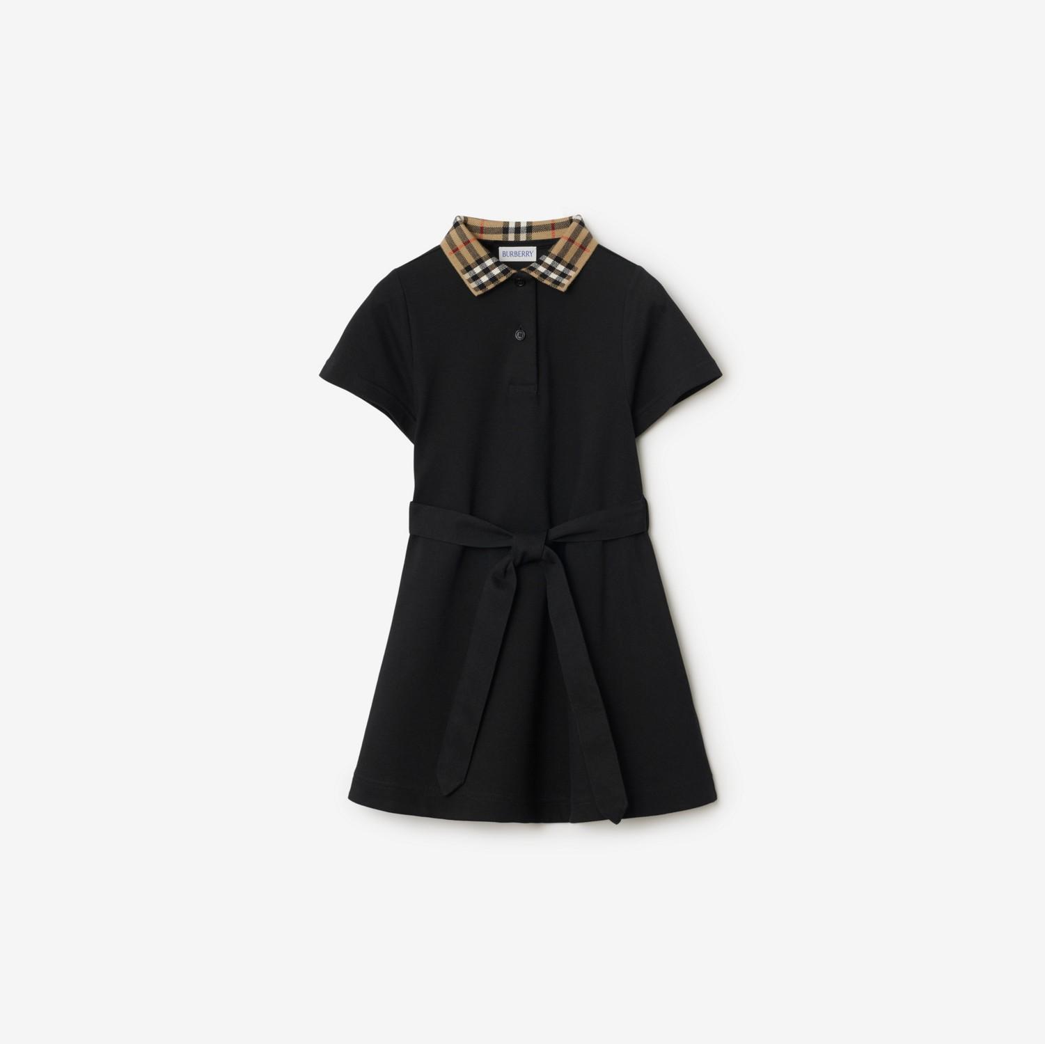 Check Collar Cotton Polo Shirt Dress by BURBERRY
