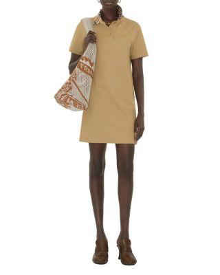Check Collar Cotton Polo Shirt Dress by BURBERRY