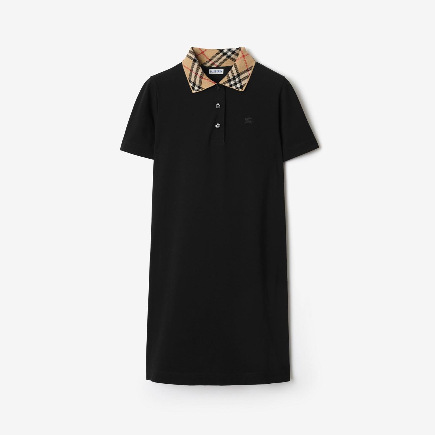 Check Collar Cotton Polo Shirt Dress by BURBERRY