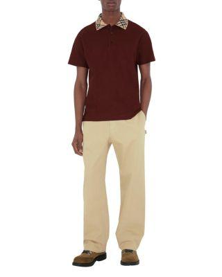 Check Collar Cotton Polo Shirt by BURBERRY