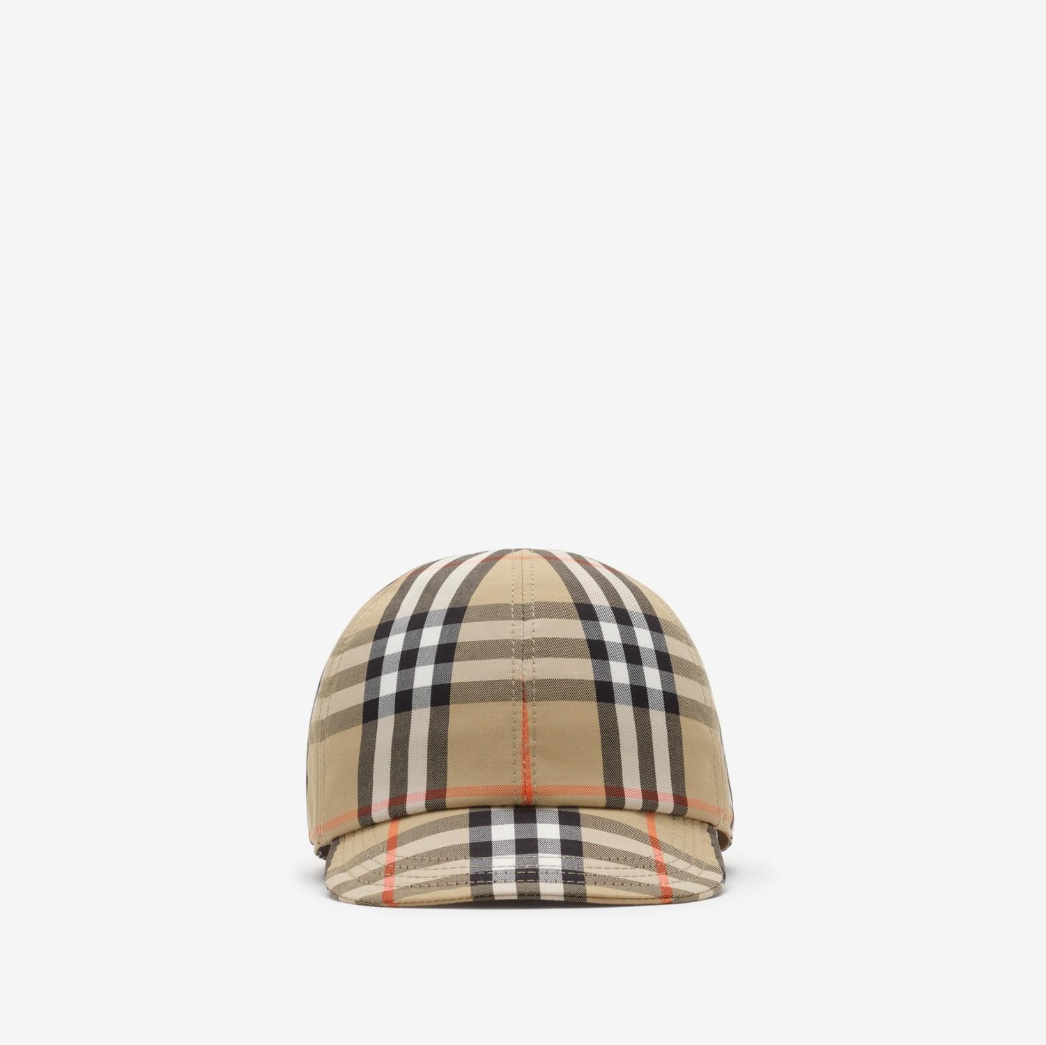 Check Cotton Baseball Cap by BURBERRY