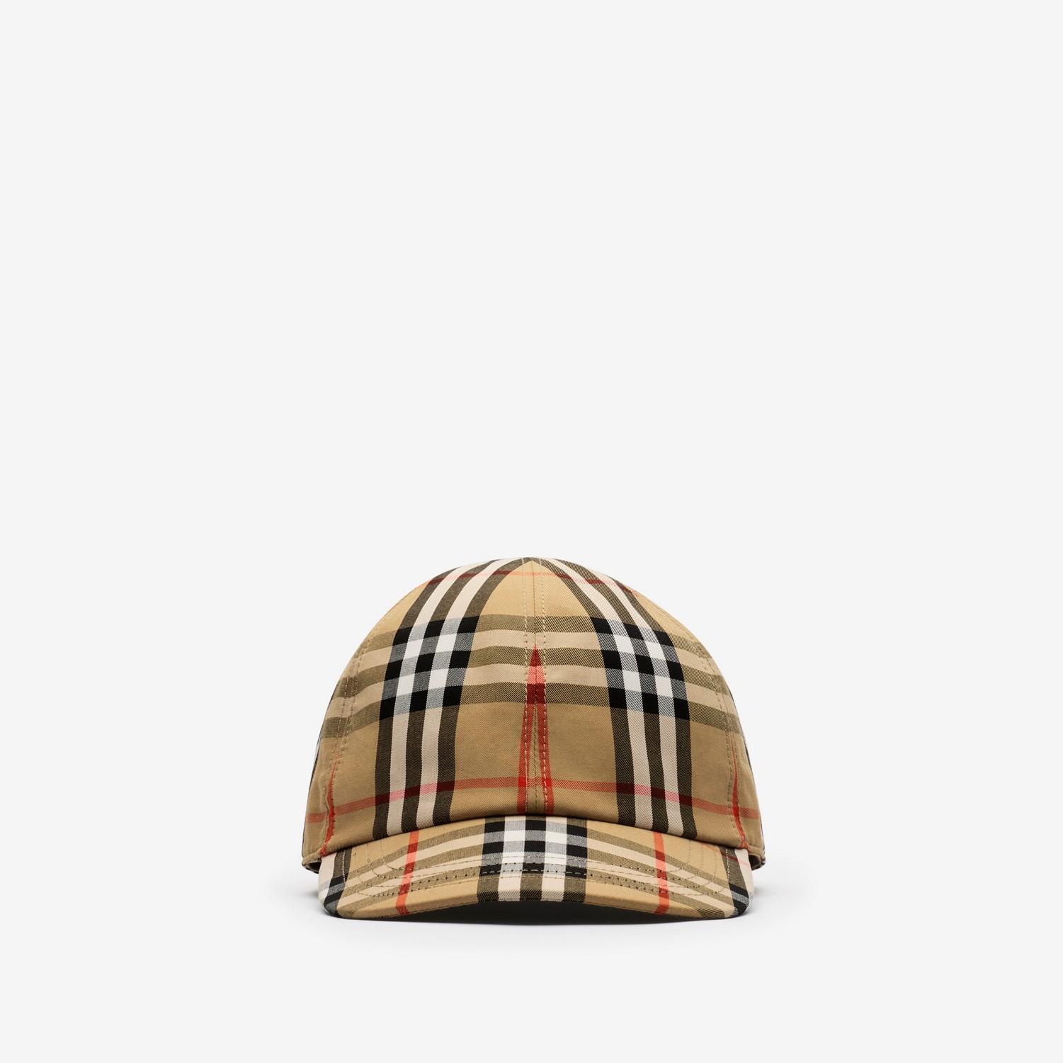 Check Cotton Baseball Cap by BURBERRY