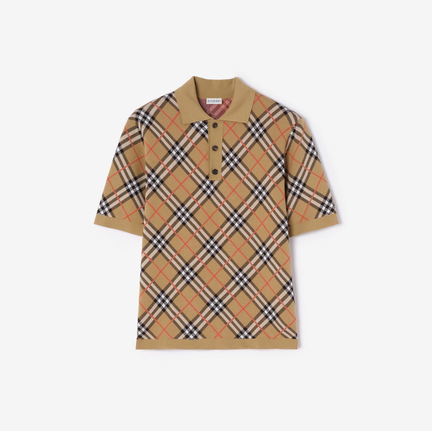Check Cotton Blend Polo Shirt by BURBERRY