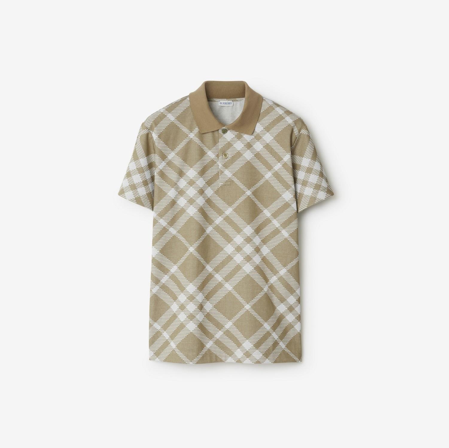 Check Cotton Blend Polo Shirt by BURBERRY