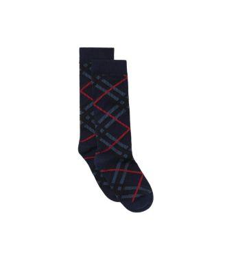 Check Cotton Blend Socks by BURBERRY
