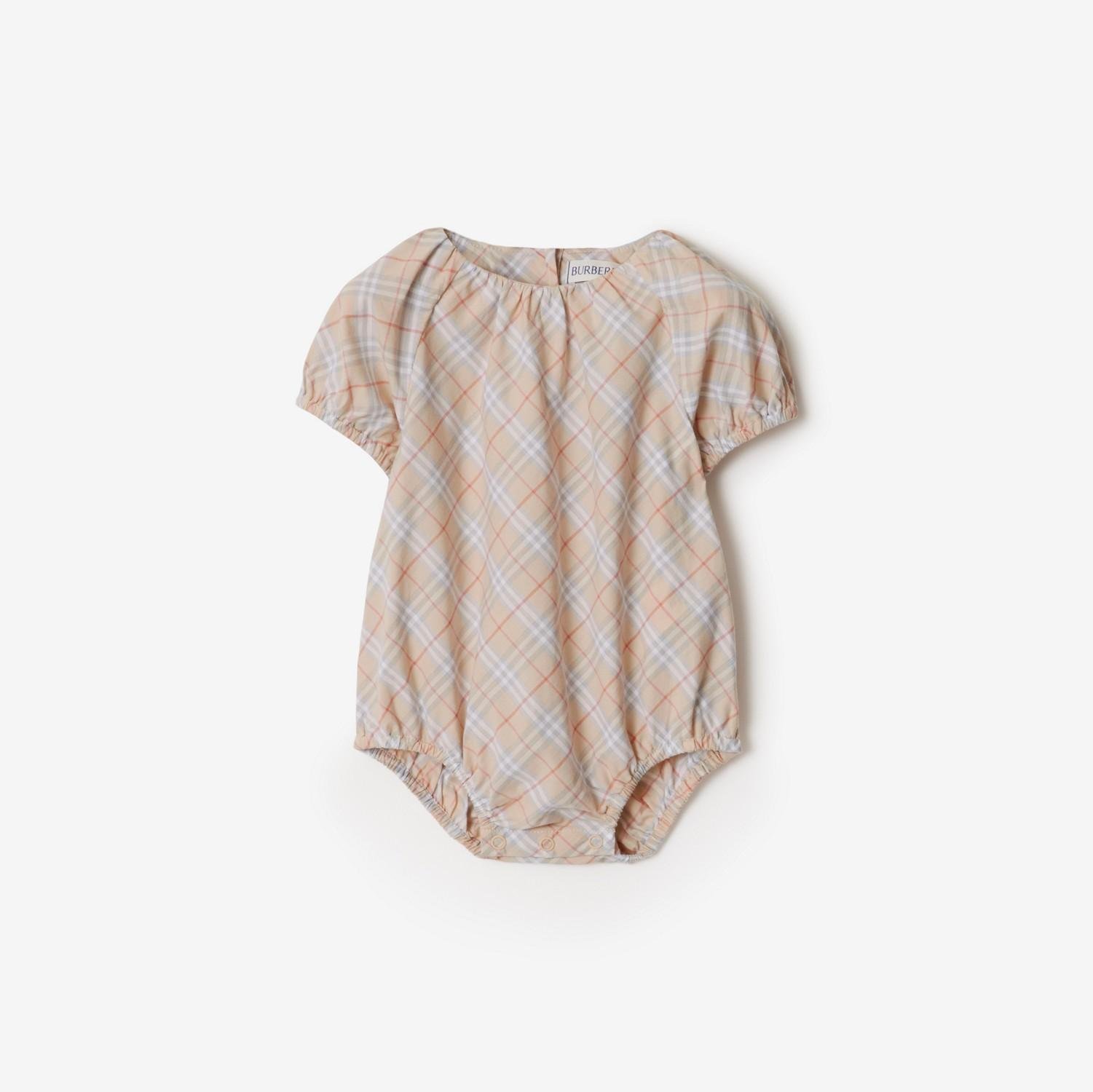 Check Cotton Bodysuit by BURBERRY