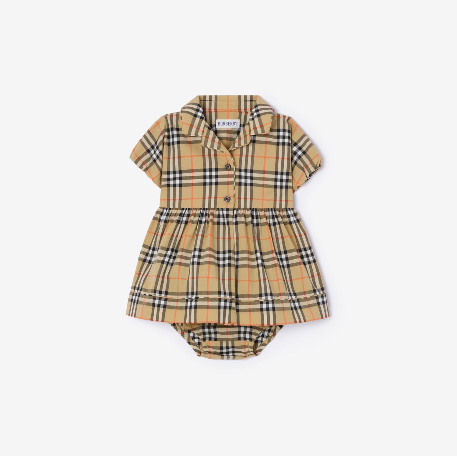 Check Cotton Dress with Bloomers by BURBERRY