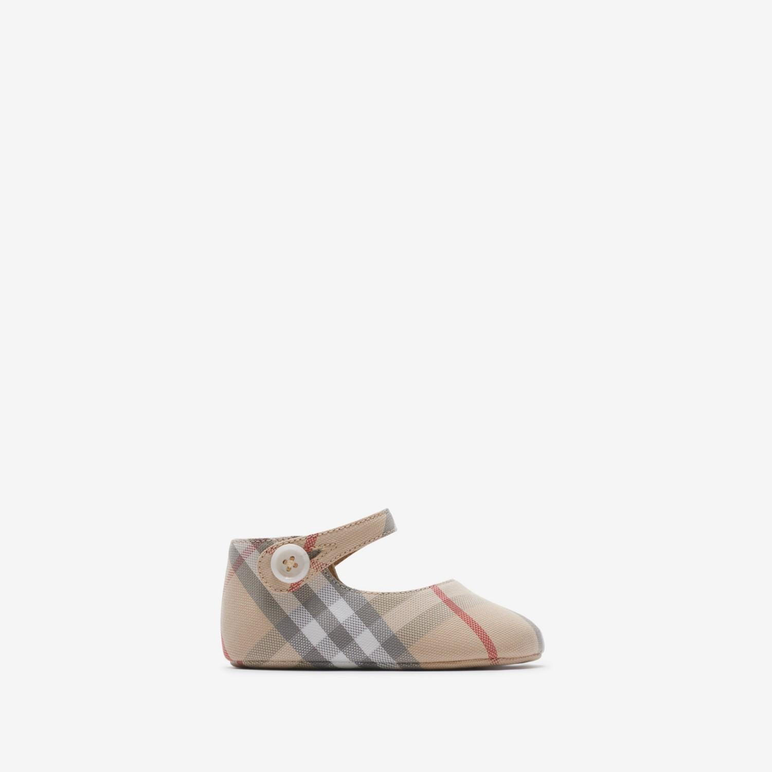 Check Cotton Mary Jane Flats by BURBERRY