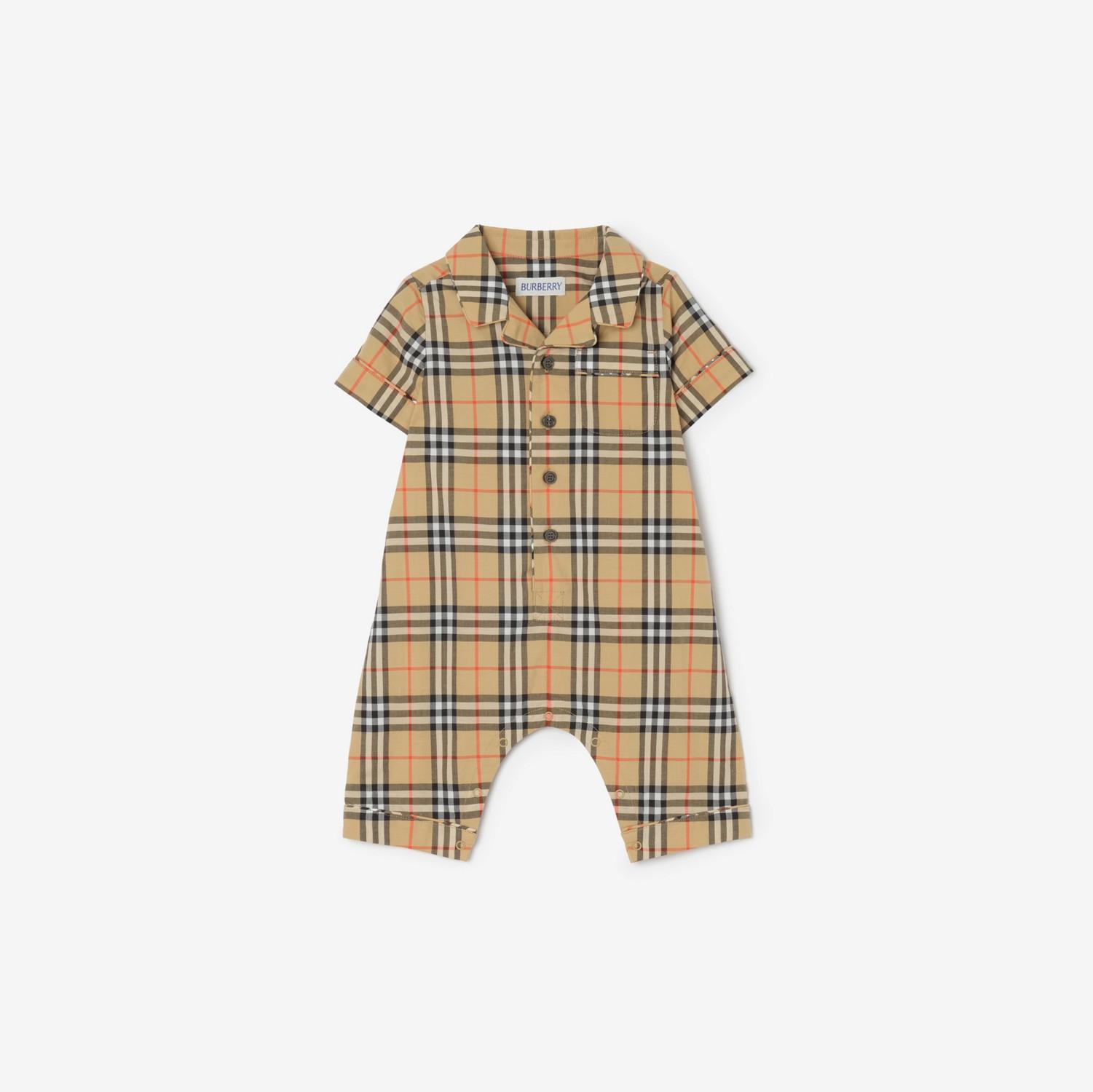 Check Cotton Playsuit by BURBERRY