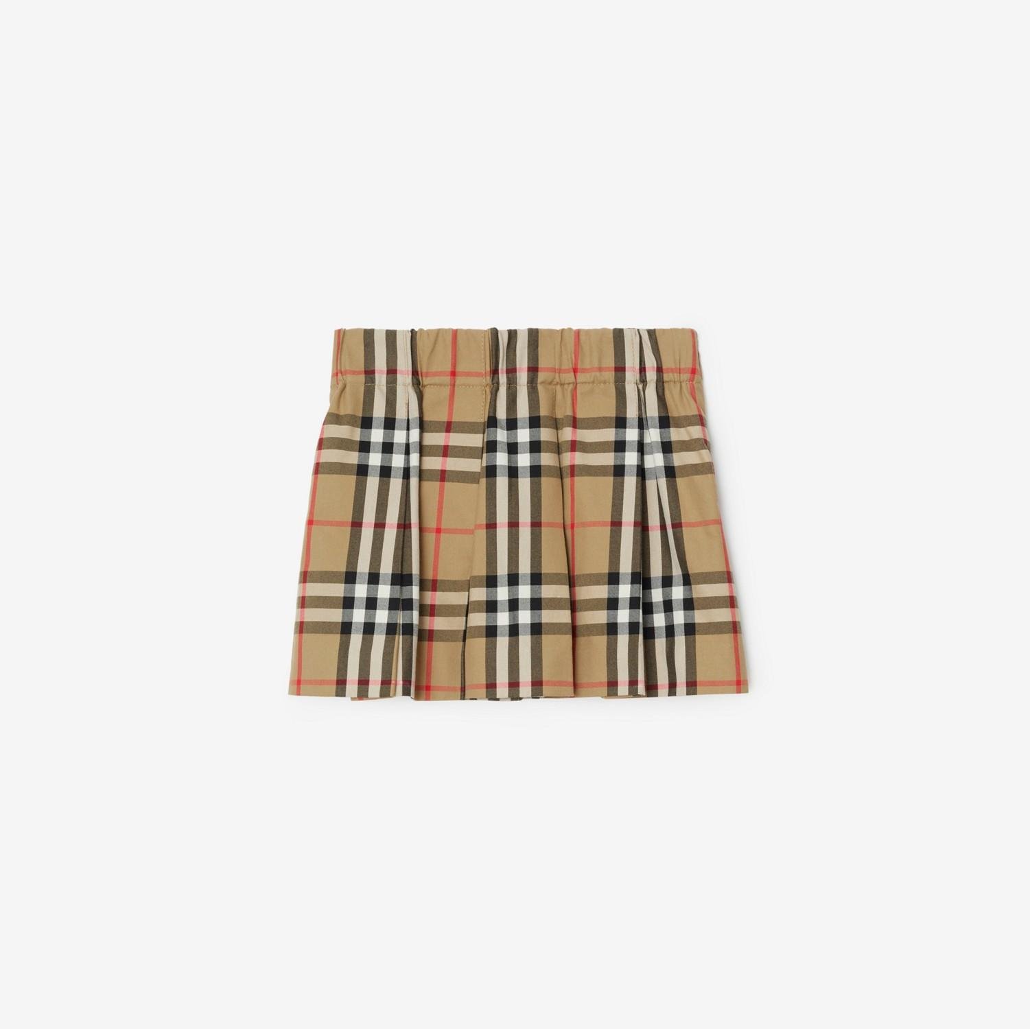 Check Cotton Pleated Skirt by BURBERRY
