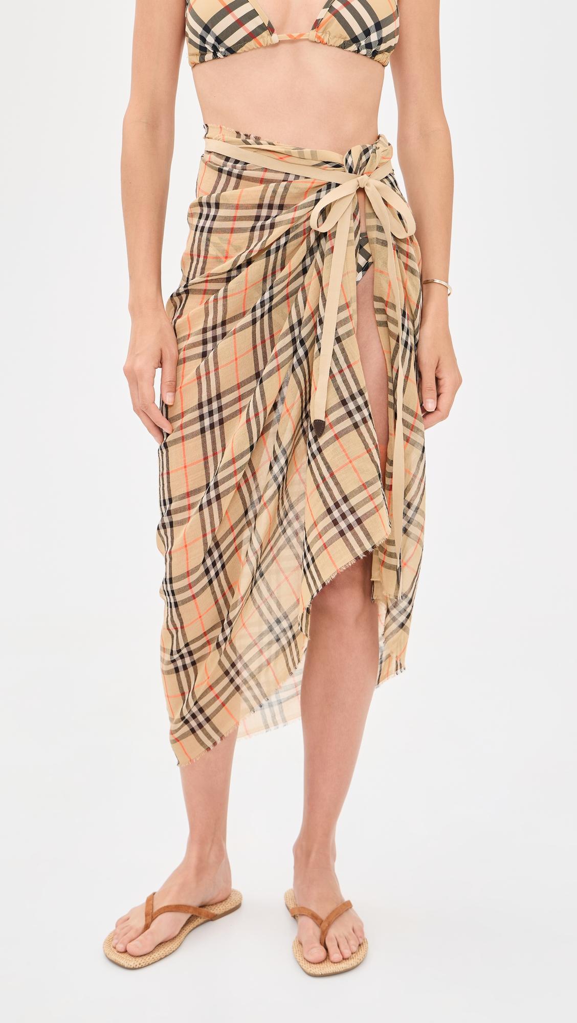 Check Cotton Sarong by BURBERRY