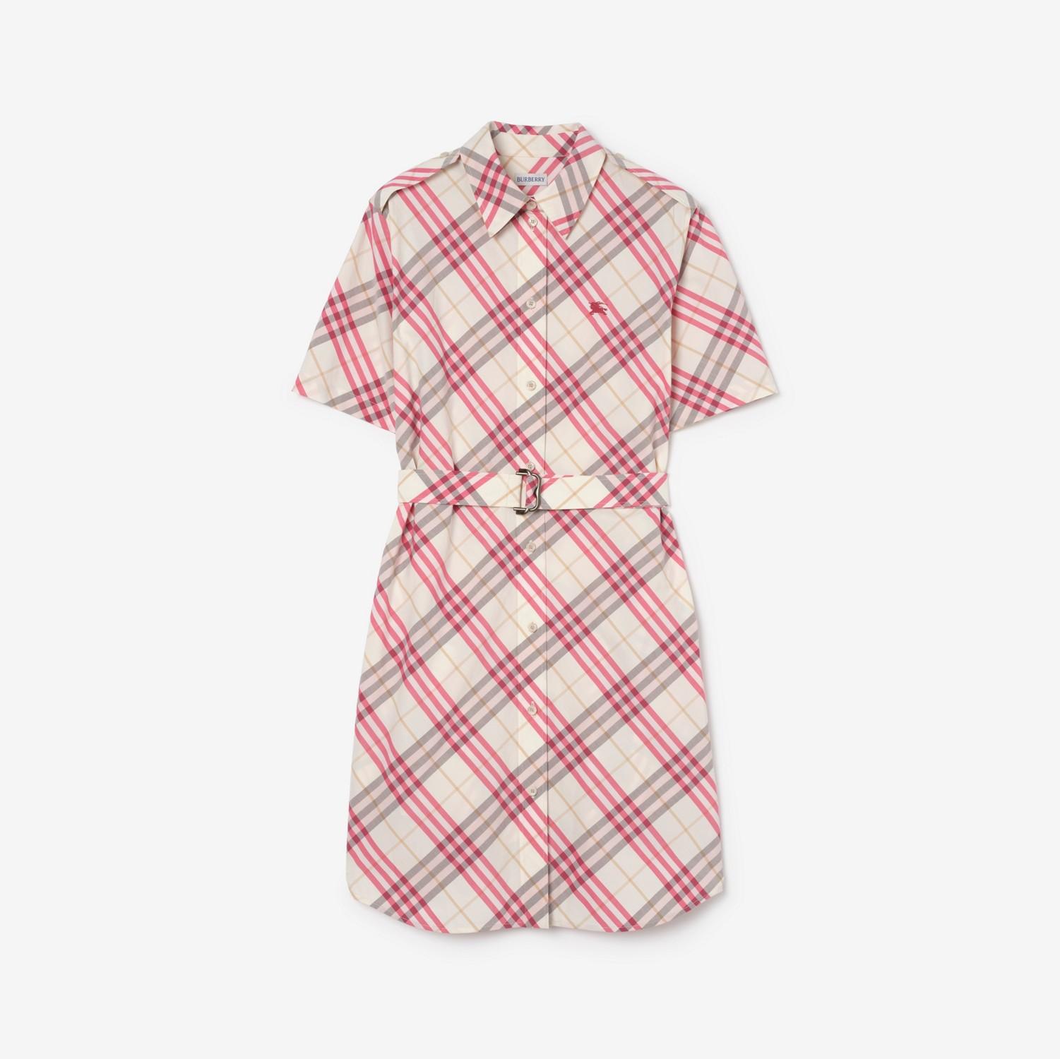 Check Cotton Shirt Dress by BURBERRY