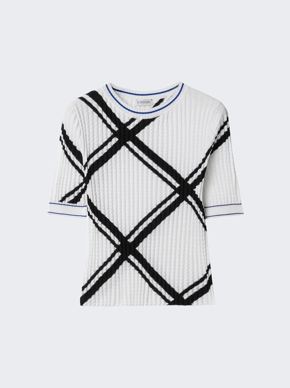 Check Cotton Top Black And White  | The Webster by BURBERRY