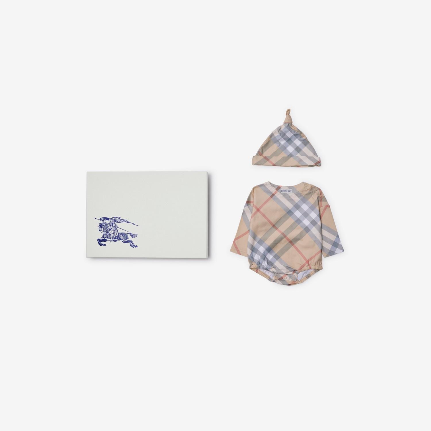 Check Cotton Two-piece Baby Gift Set by BURBERRY