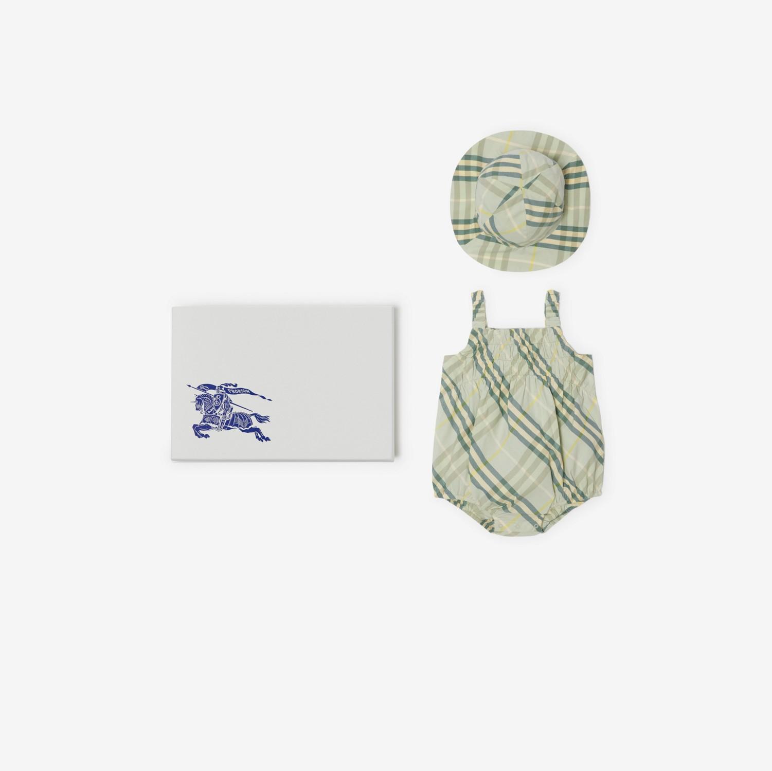 Check Cotton Two-piece Baby Gift Set by BURBERRY