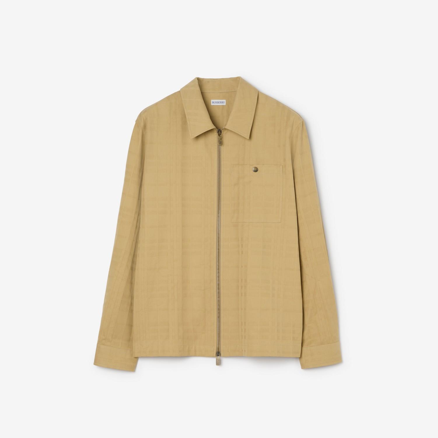 Check Cotton Zip Overshirt by BURBERRY