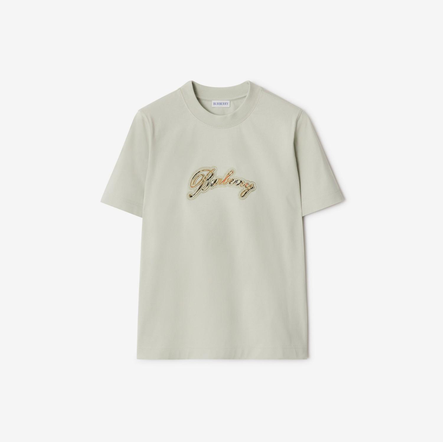 Check Cursive Logo Cotton T-shirt by BURBERRY