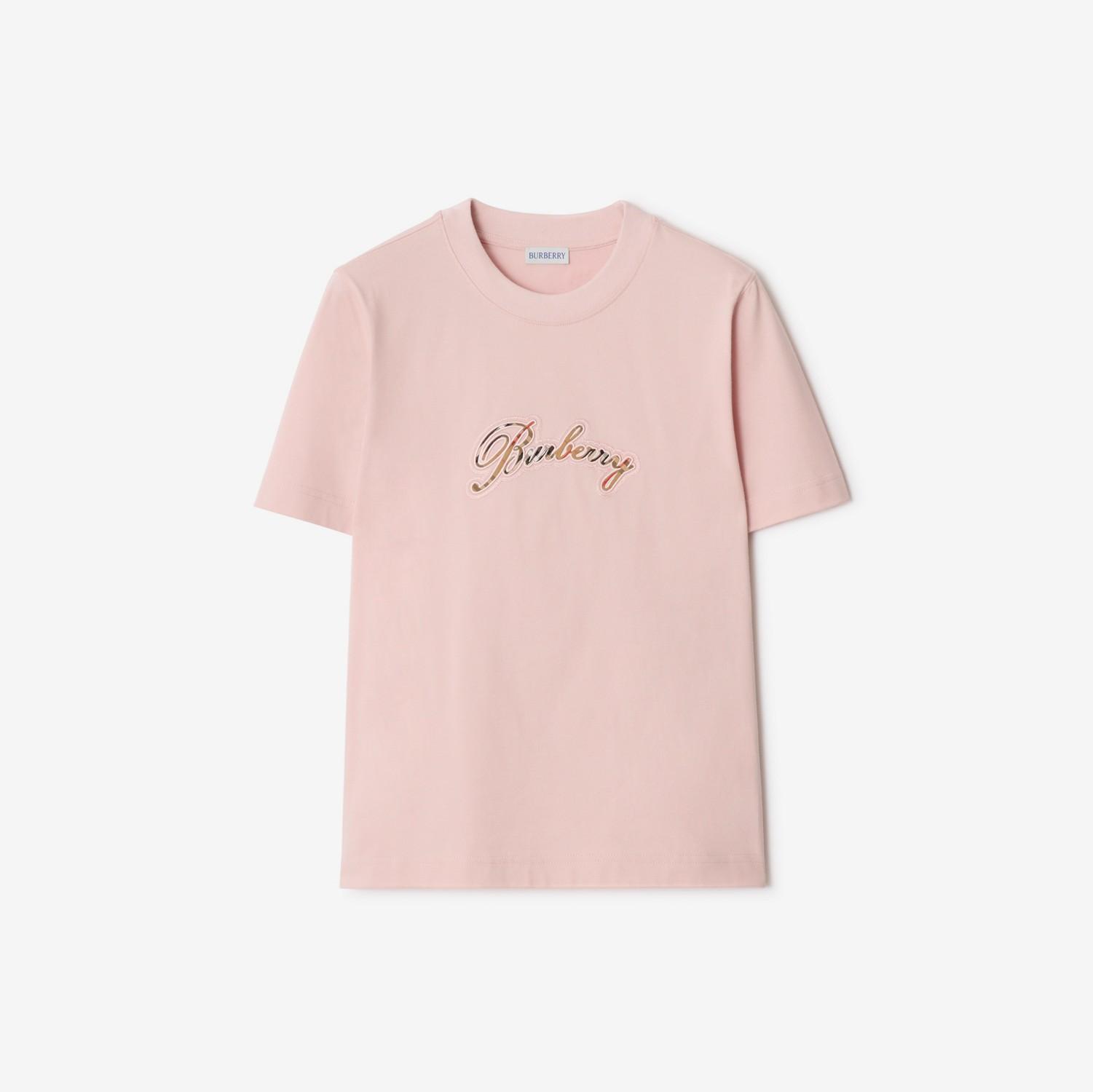 Check Cursive Logo Cotton T-shirt by BURBERRY