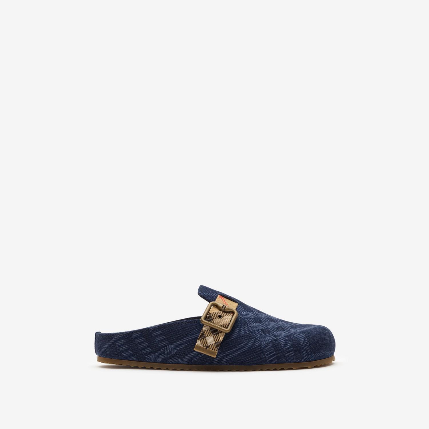 Check Denim Urchin Clogs by BURBERRY