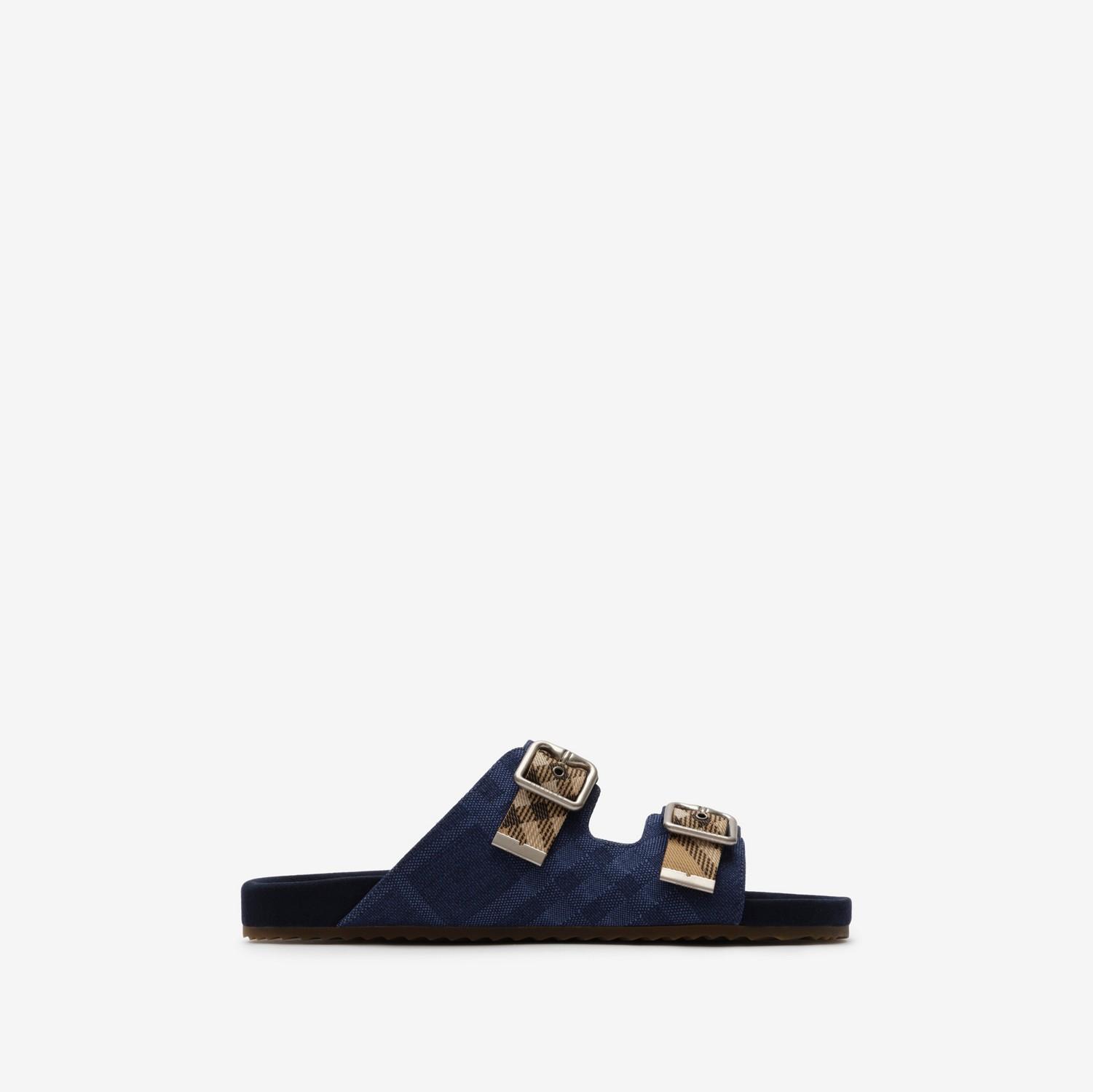 Check Denim Urchin Sandals by BURBERRY
