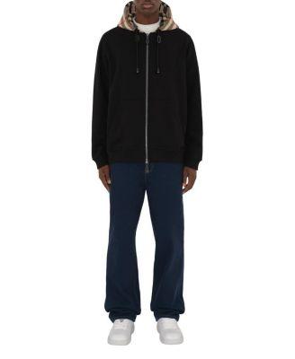 Check Hood Cotton Zip Hoodie by BURBERRY
