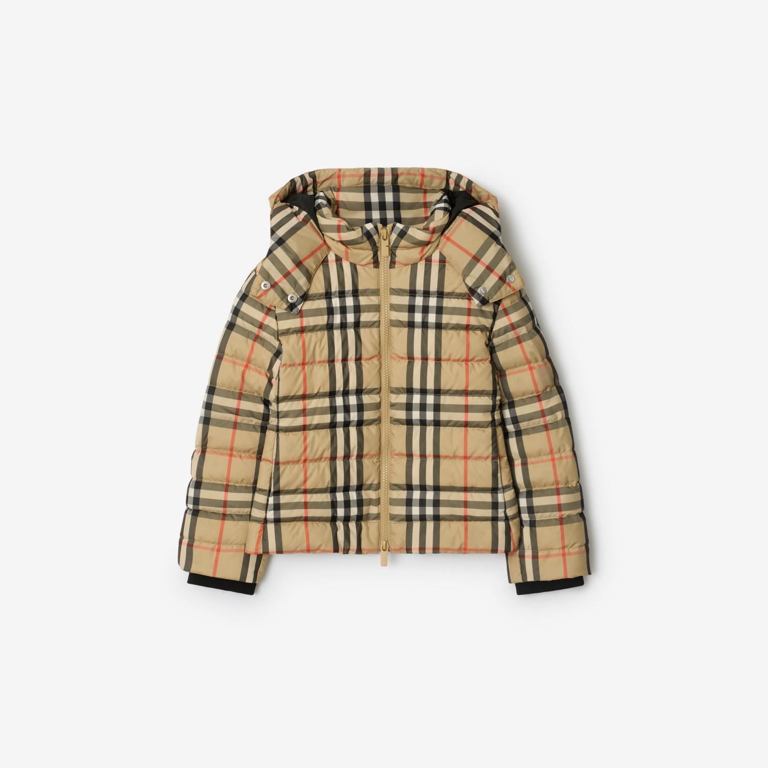 Check Hooded Puffer Jacket by BURBERRY