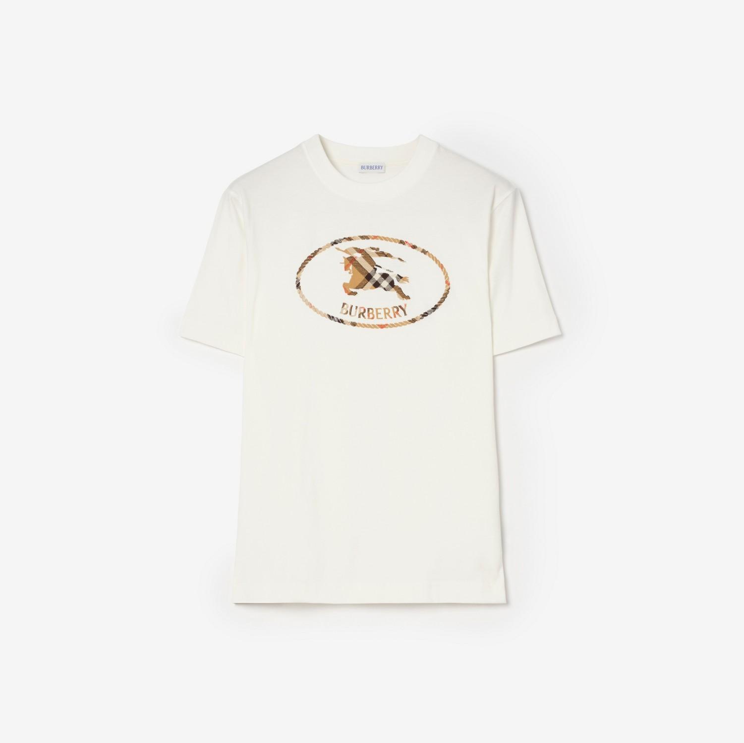 Check Knight Stamp Cotton T-shirt by BURBERRY