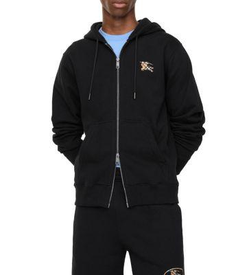 Check Knight Stamp Cotton Zip Hoodie by BURBERRY
