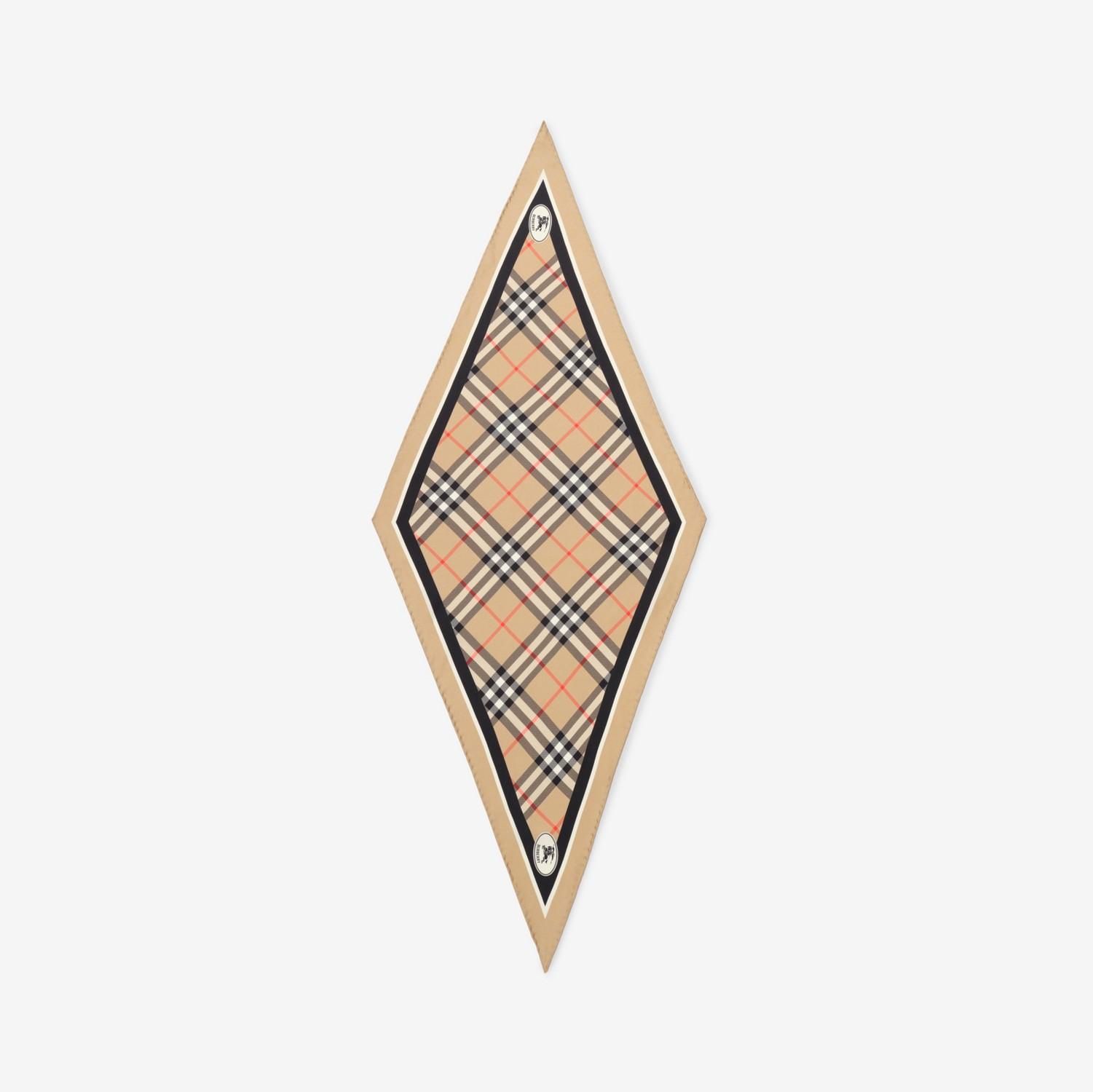 Check Knight Stamp Silk Scarf by BURBERRY