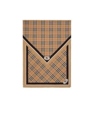 Check Knight Stamp Silk Scarf by BURBERRY