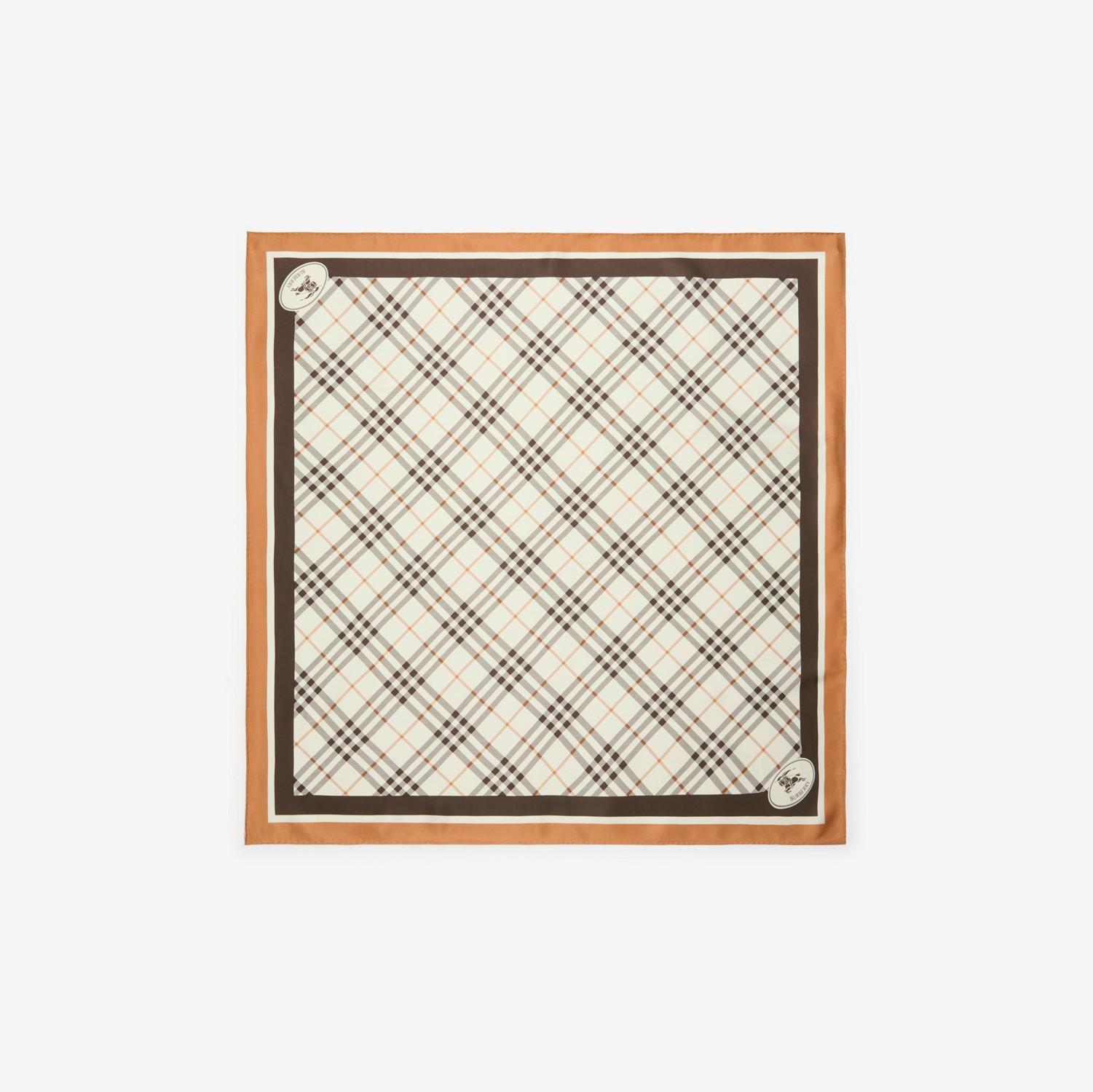Check Knight Stamp Silk Scarf by BURBERRY