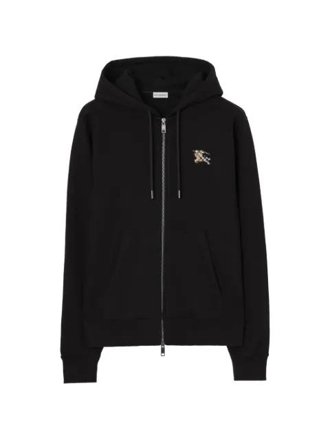 Check Knight Stamp cotton zip hoodie by BURBERRY