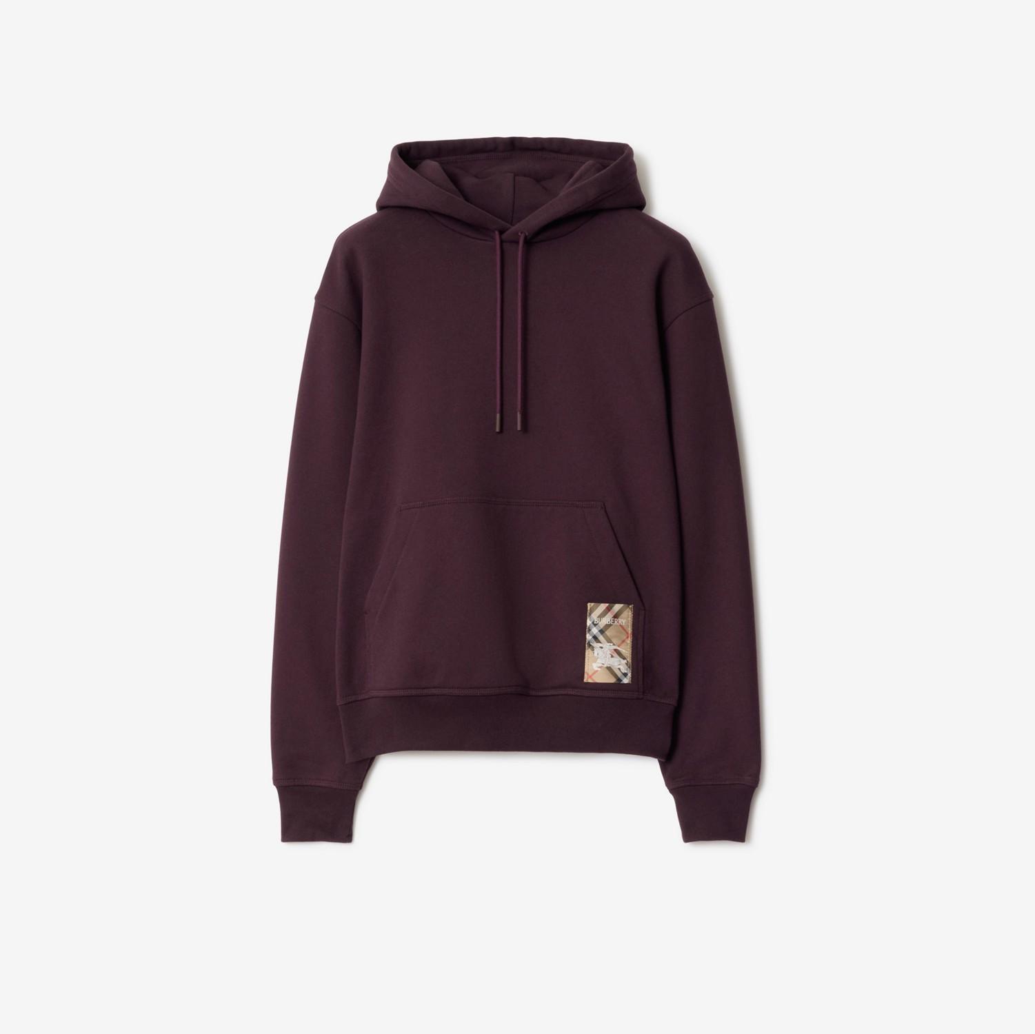 Check Label Cotton Hoodie by BURBERRY