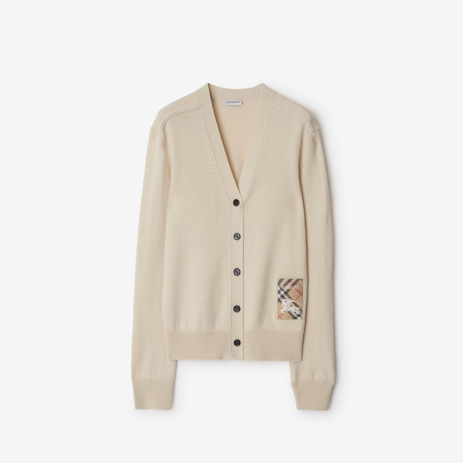 Check Label Wool Cardigan by BURBERRY