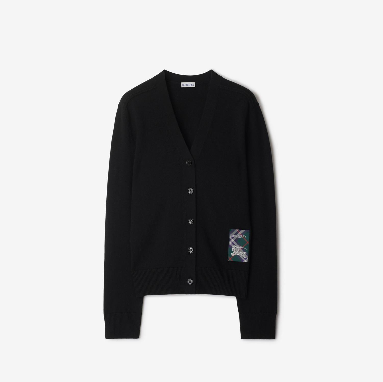 Check Label Wool Cardigan by BURBERRY