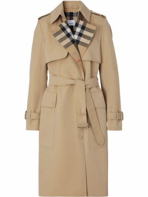 Check Lapel trench coat by BURBERRY