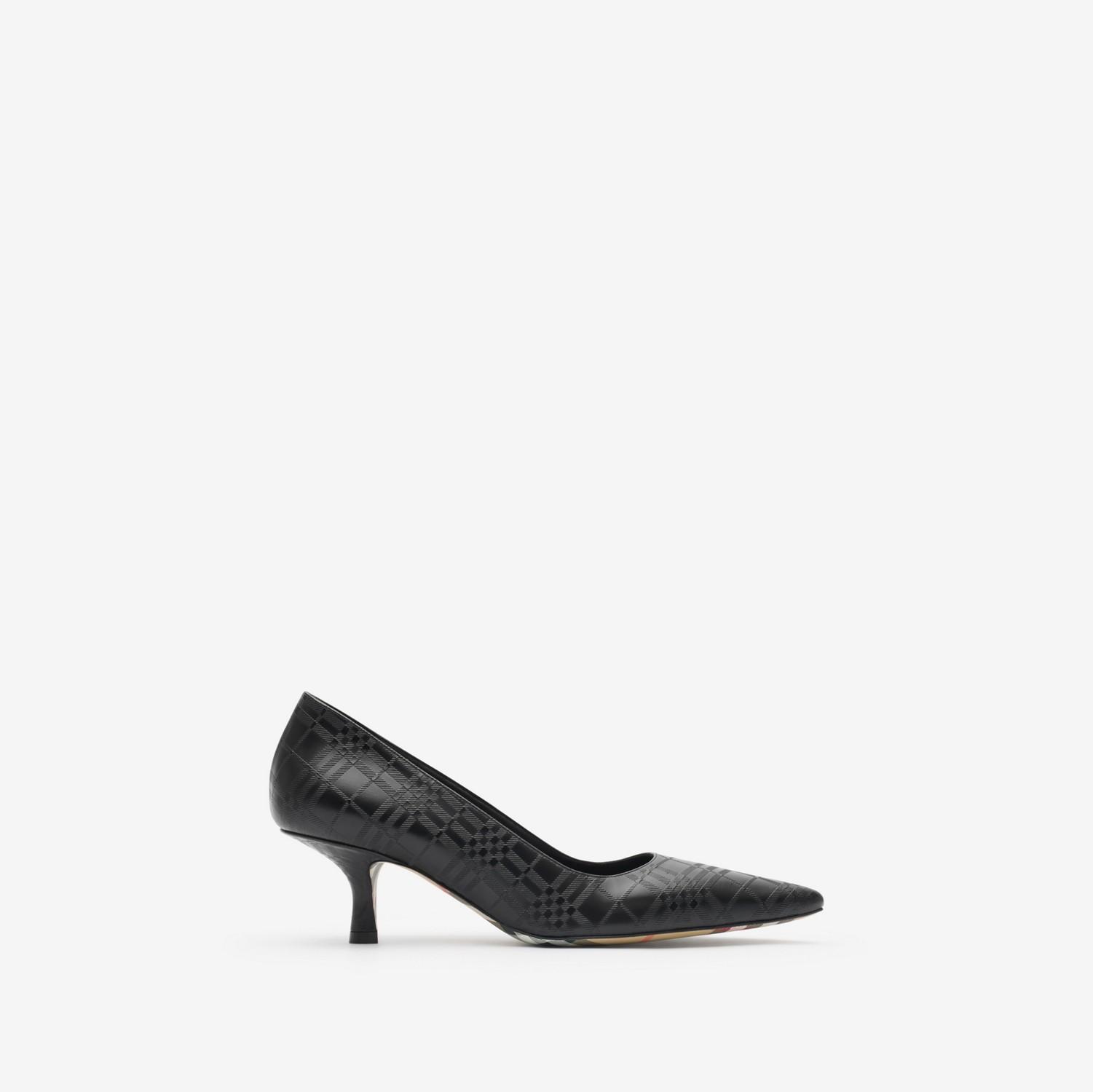 Check Leather Dame Low Pumps by BURBERRY