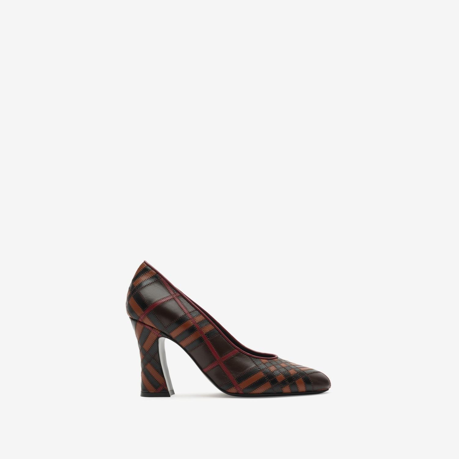 Check Leather Trinket Pumps by BURBERRY
