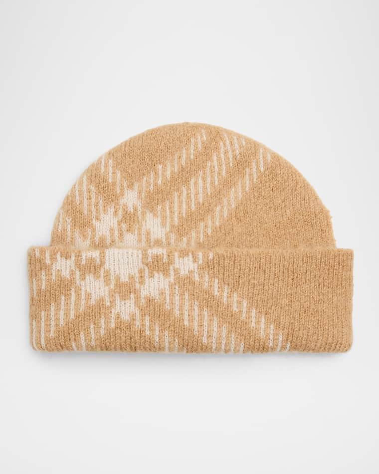 Check Mohair Wool-Blend Beanie by BURBERRY