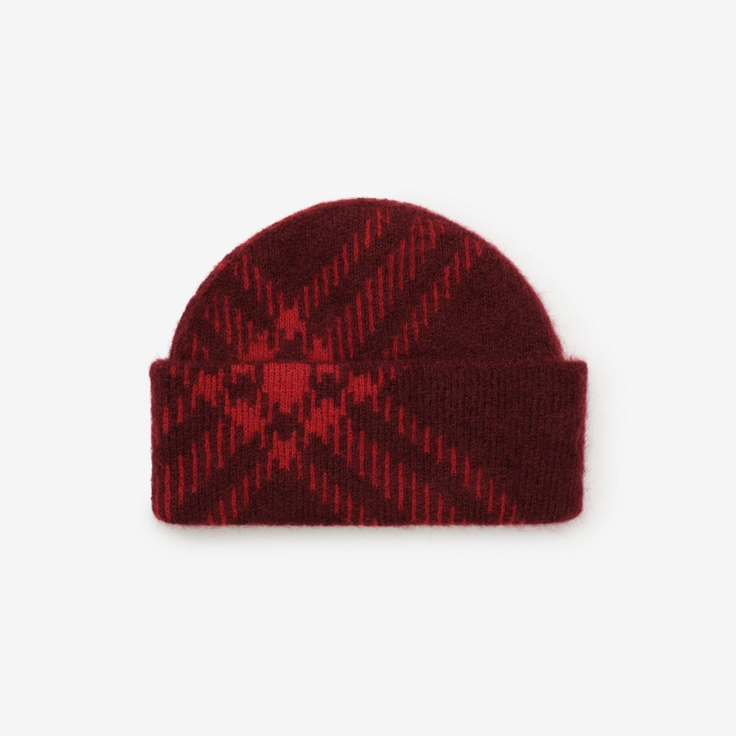 Check Mohair Wool Blend Beanie by BURBERRY
