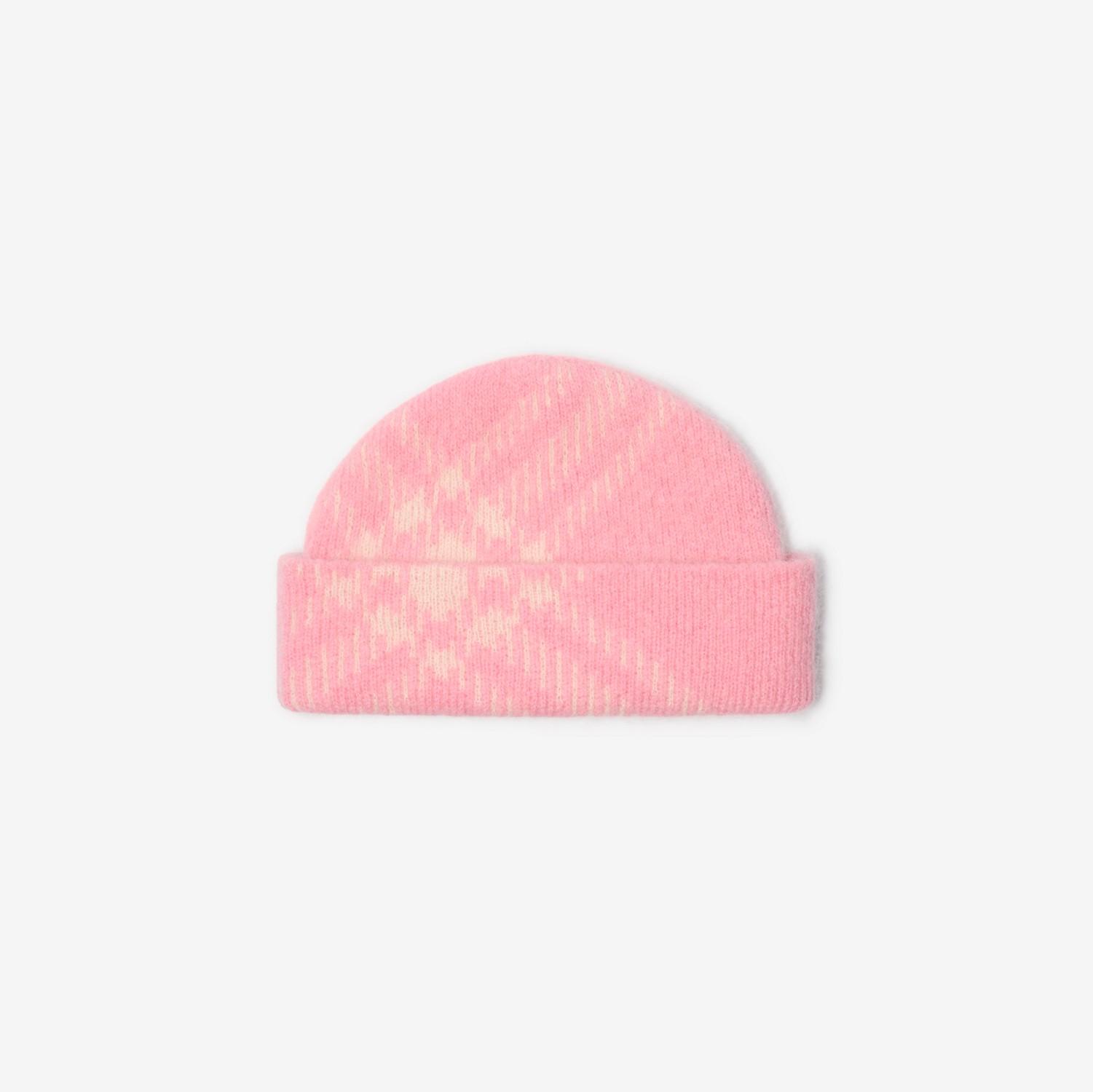 Check Mohair Wool Blend Beanie by BURBERRY