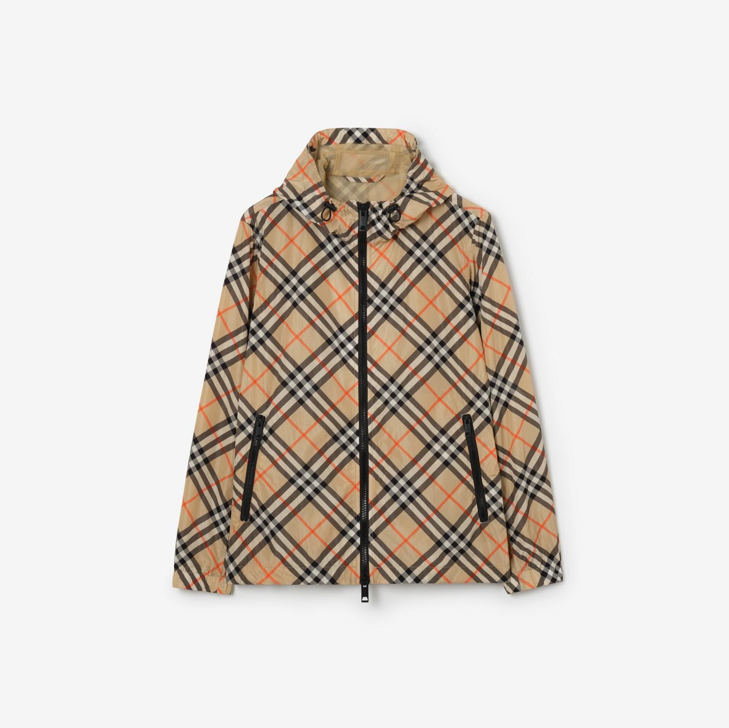 Check Nylon Hooded Jacket by BURBERRY
