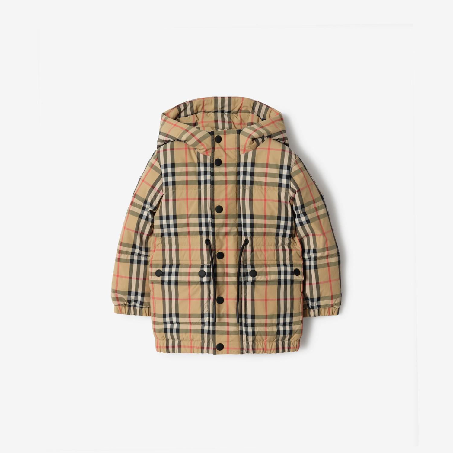 Check Nylon Puffer Coat by BURBERRY