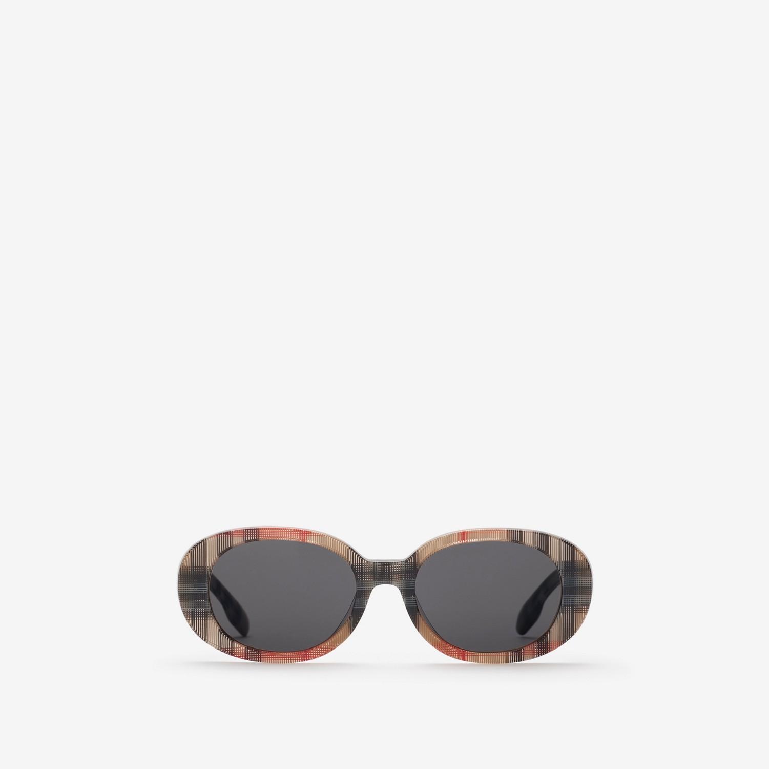 Check Oval Sunglasses by BURBERRY