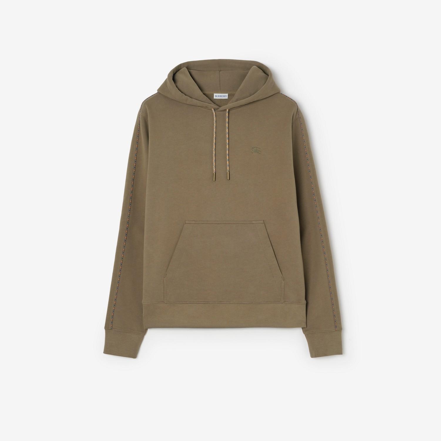 Check Piping Cotton Hoodie by BURBERRY