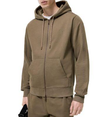 Check Piping Cotton Zip Hoodie by BURBERRY