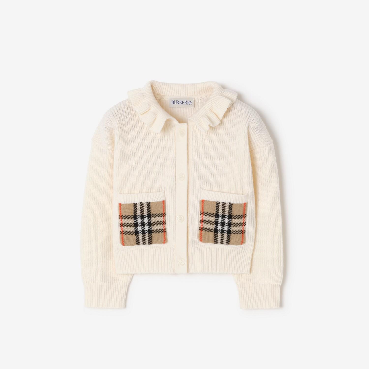 Check Pocket Cotton Wool Cardigan by BURBERRY