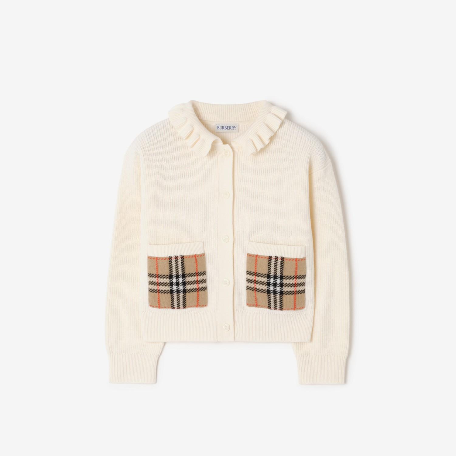 Check Pocket Cotton Wool Cardigan by BURBERRY